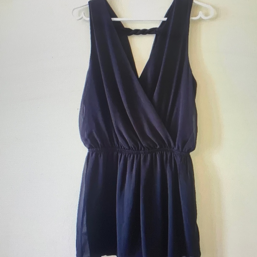Elegant Navy Sleeveless Dress